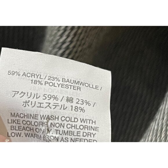 J.Crew Scarf Poncho Grey Cream Blanket Stripe One Size Fringe Wrap - Picture 5 of 7